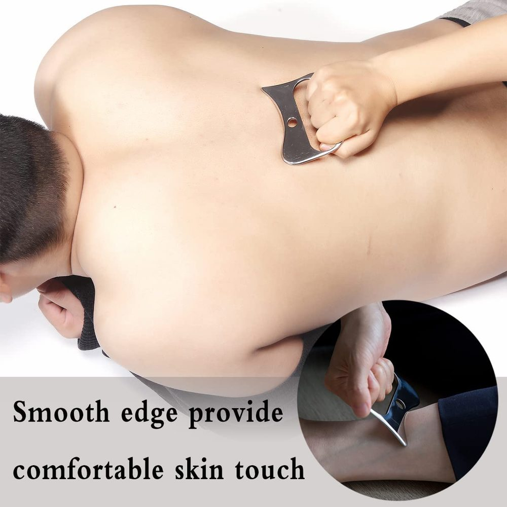 Premium Stainless Steel Gua Sha Scraping Massage Tool for Muscle Relaxation, IASTM for Back, Legs, Arms, Anti-Cellulite 