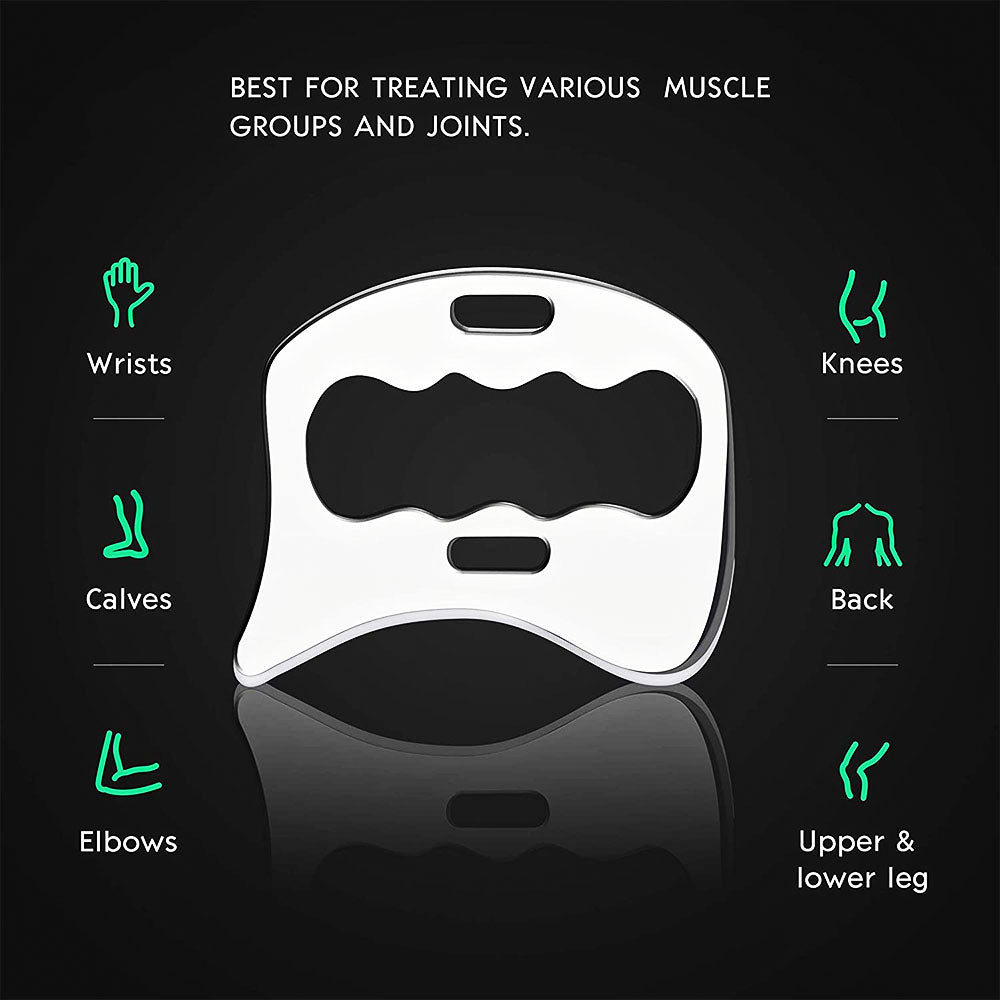 Premium Stainless Steel Gua Sha Scraping Massage Tool for Muscle Relaxation, IASTM for Back, Legs, Arms, Anti-Cellulite 