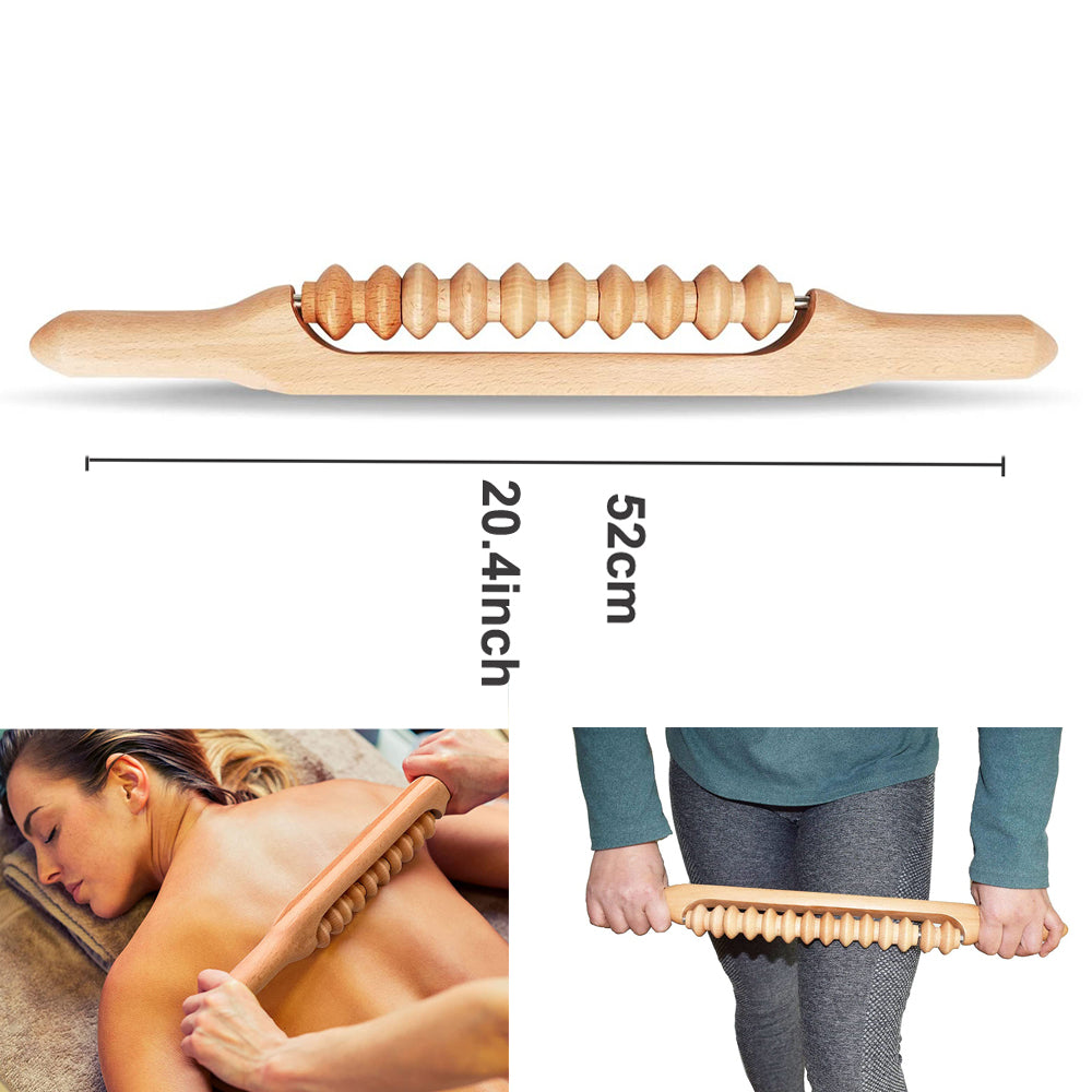 Premium 6-in-1 Wood Therapy Massage Tool Set for Lymphatic Drainage, Anti-Cellulite Fascia Massage Roller, Muscle Relaxation