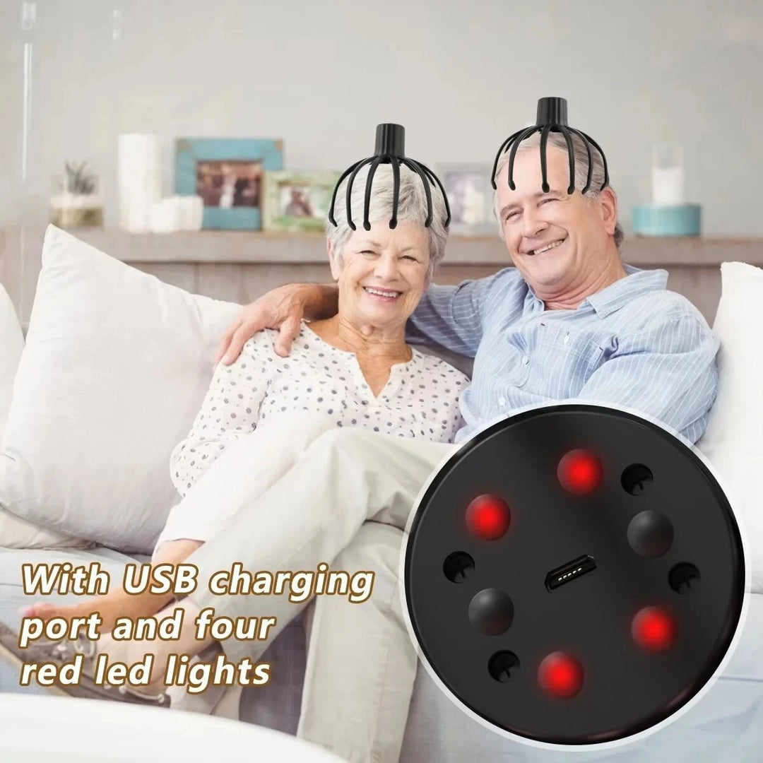 Premium Electric Scalp Massager - Cordless 12-Claw Rechargeable Head Relaxer with 3 Vibration Modes & USB Charging