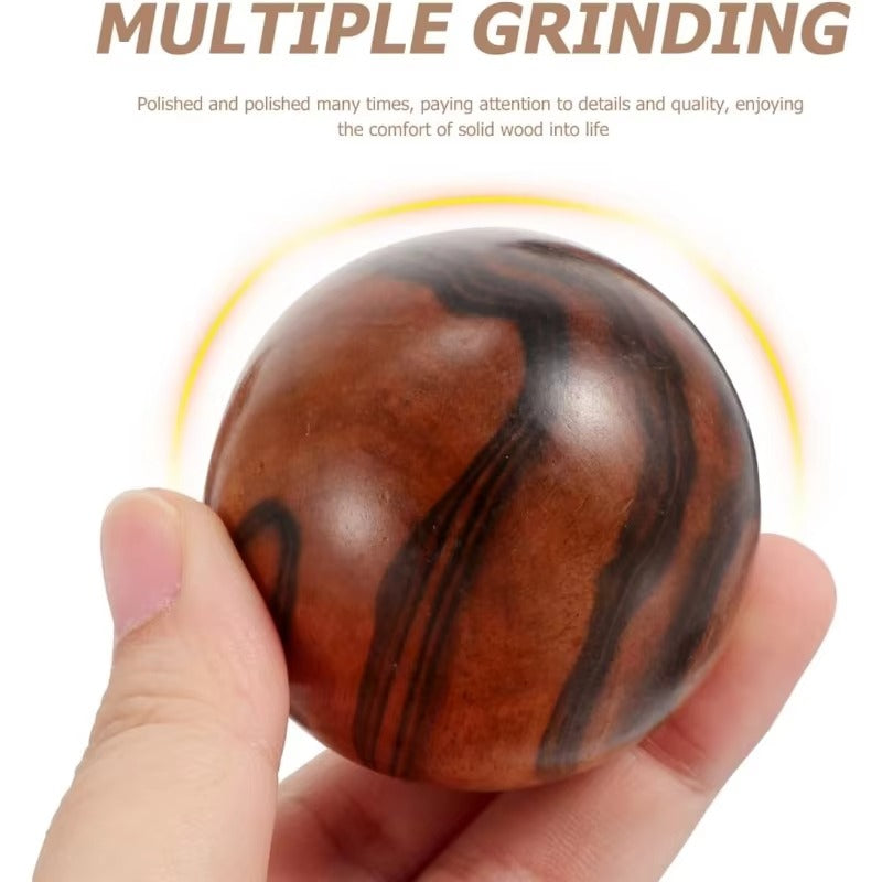 Premium Wooden Massage Balls for Hand Exercise, Stress Relief, and Finger Strength – Set of 2, Ideal for Arthritis, Carpal Tunnel, and Rehabilitation - StrengthXPhysiotherapy