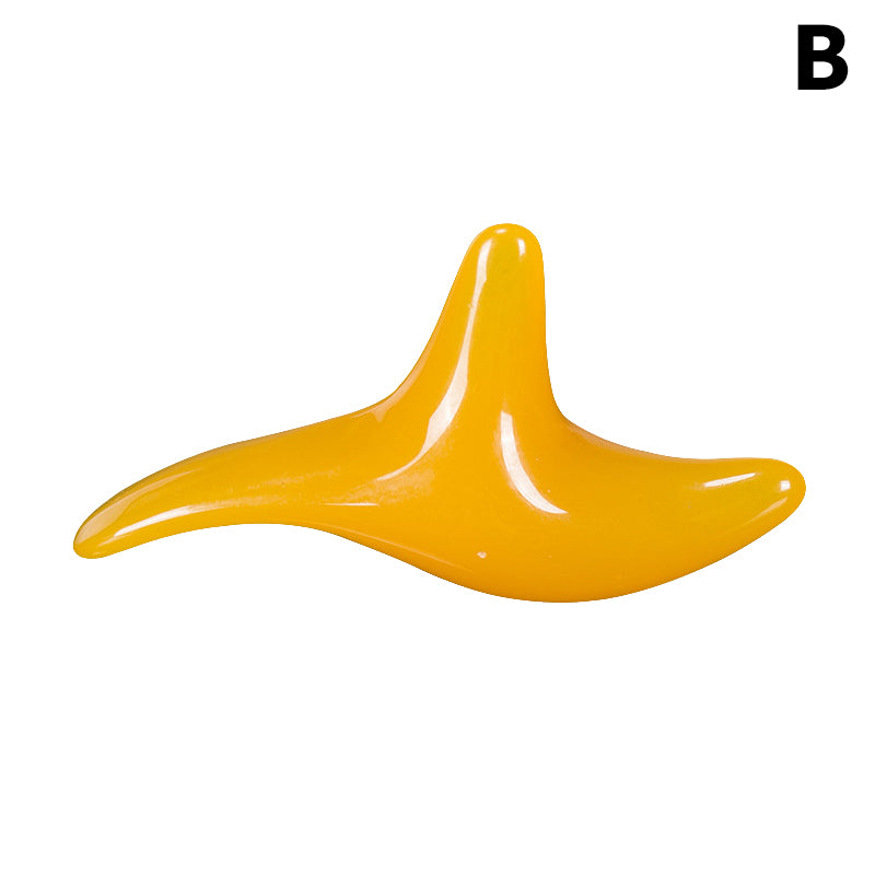 Premium Amber Resin Gua Sha Scraping Tool for Foot Massage and Relaxation, Antibacterial Beeswax Material, Ergonomic Handle,