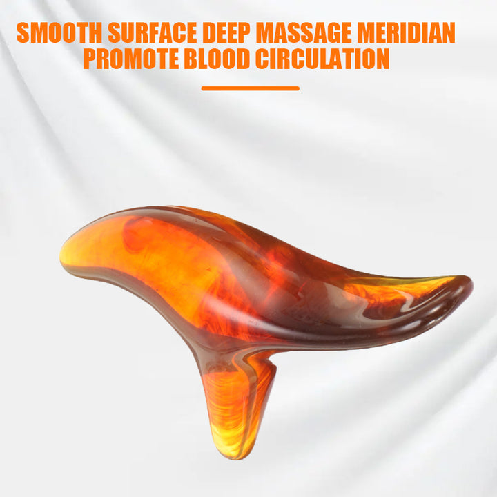 Premium Amber Resin Gua Sha Scraping Tool for Foot Massage and Relaxation, Antibacterial Beeswax Material, Ergonomic Handle,