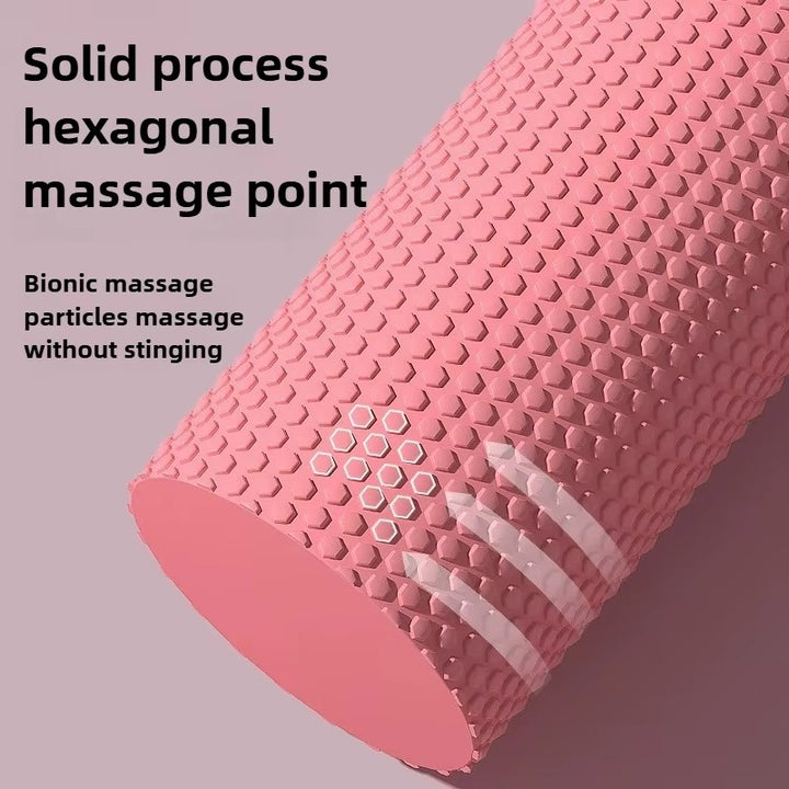 Premium EVA Foam Yoga Roller for Pilates & Home Workouts, 9.5cm Diameter, 29.7cm Length, Enhanced Hexagonal Design for Effective Muscle Recovery and Flexibility - StrengthXPhysiotherapy