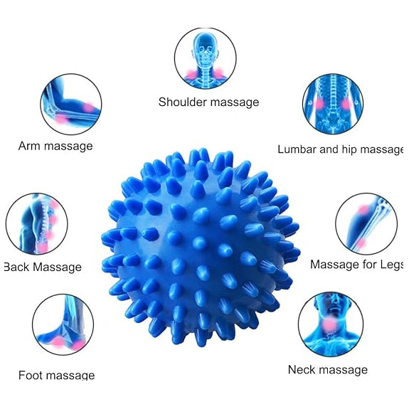 Premium Spiky Massage Ball for Myofascial Release, Deep Tissue Therapy, Stress Relief, and Muscle Soreness Relief - PVC Lacrosse Ball for Feet, Hands, Back, and Whole Body Massage - StrengthXPhysiotherapy