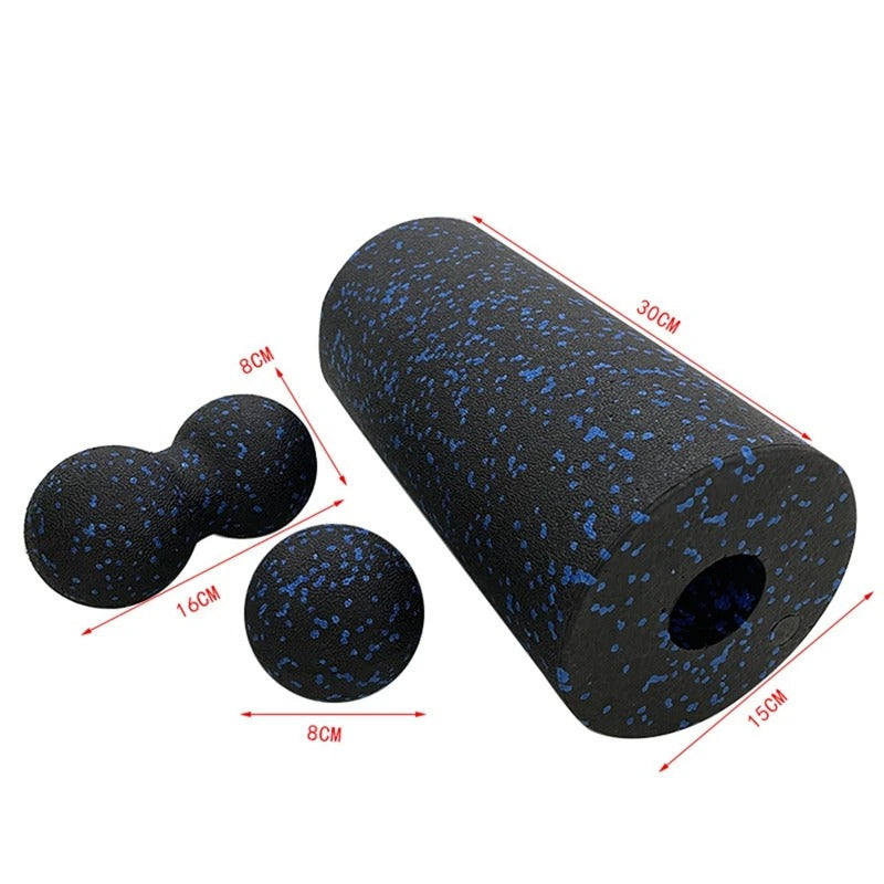 Premium Foam Roller Set for Muscle Recovery, Yoga, and Fascia Release, High-Density EPP Back Roller Massage Balls for Men & Women, 3/5 PCS Fitness Equipment for Flexibility and Pain Relief - StrengthXPhysiotherapy