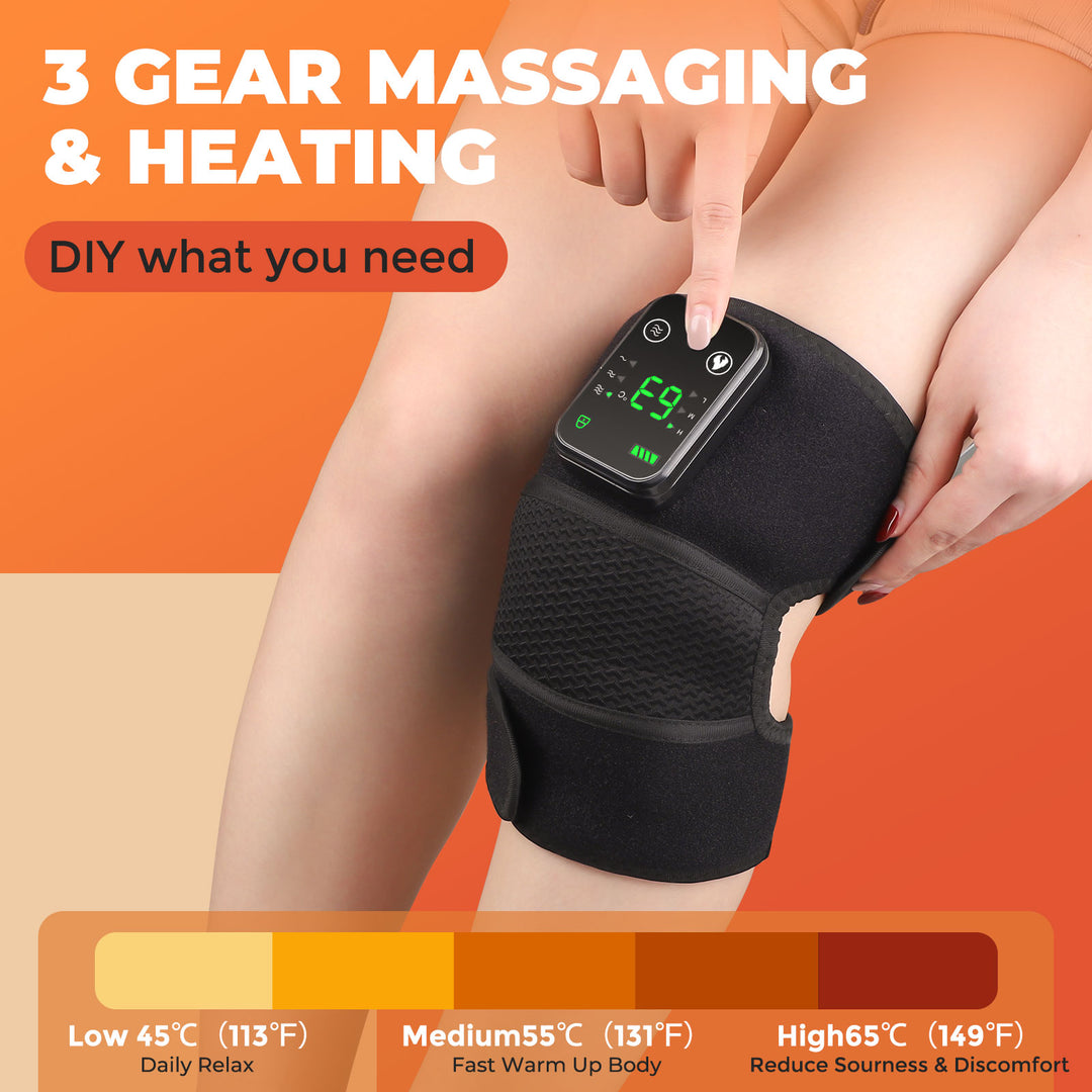 Premium USB Electric Heating Kneepads & Shoulder Massager | 3-in-1 Adjustable Heated Brace with Three Heat Levels & Vibration