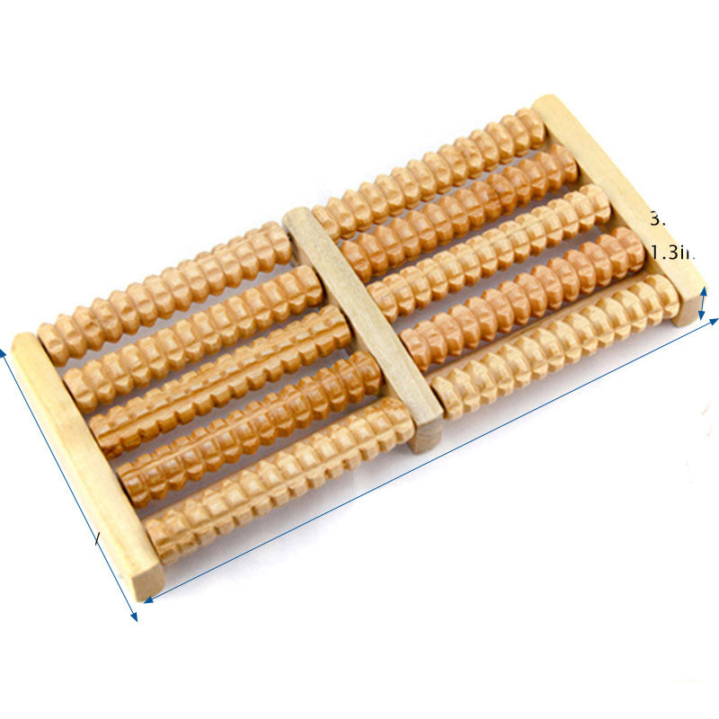 Premium Wooden Foot Massager Roller for Stress Relief & Plantar Fasciitis Pain Relief, Portable Acupressure Dual Massage 
