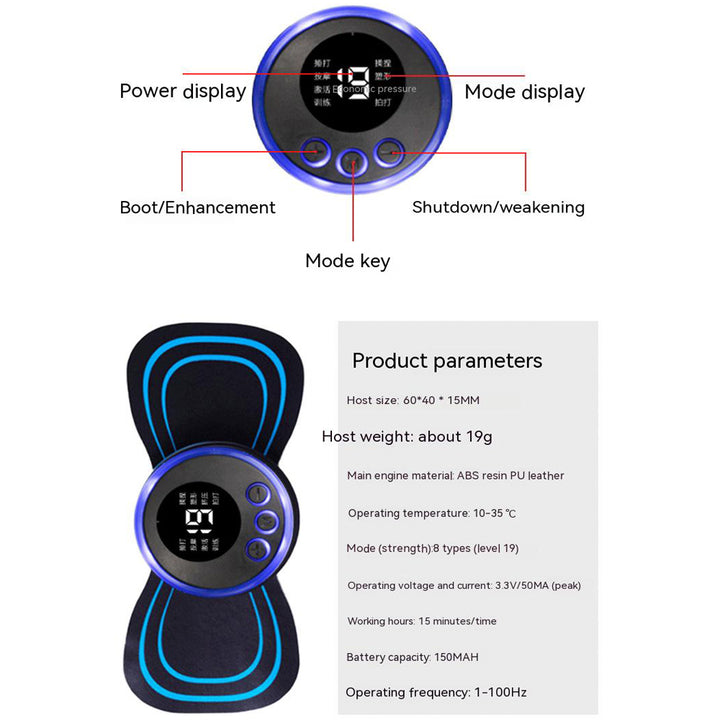 Premium Electric Pulse Neck Massager EMS TENS Cervical Massager for Neck and Back Pain Relief, Muscle Stimulator, and Deep 