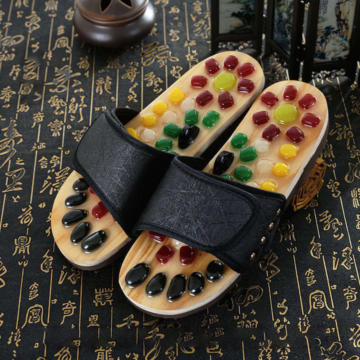 Premium Reflexology Foot Massager Sandals - Adjustable Acupressure Slippers for Stress Relief and Comfort - Non-Slip EVA