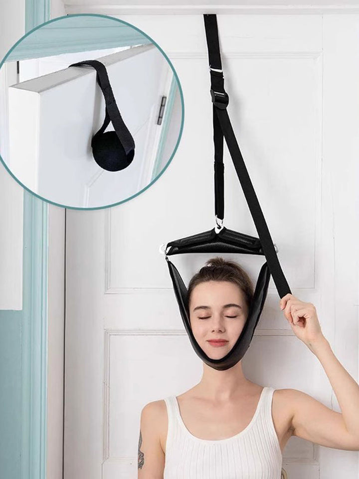 High-Quality Cervical Neck Traction Device for Home Use, Over-Door Neck Stretcher Hammock, Pain Relief & Spine Correction  