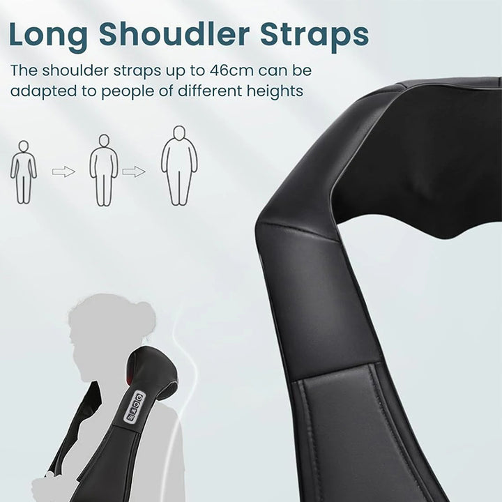 Luxury Shiatsu Neck, Back & Shoulder Massager with Heat, 4D Deep Kneading for Full Body Muscle Relief, Electric Massage Pillow for Legs & Tissue Stress - StrengthXPhysiotherapy