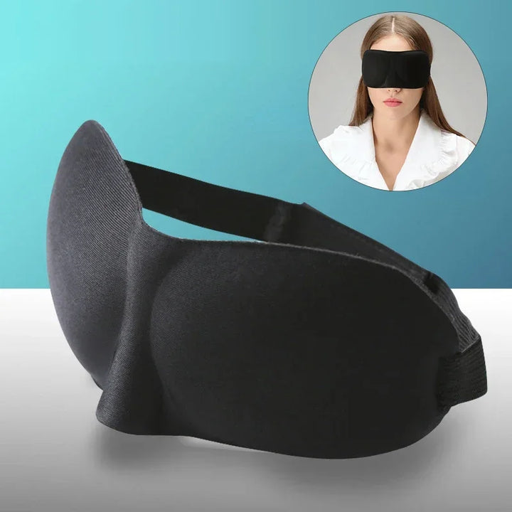 Premium 3D Sleeping Eye Mask for Travel, Padded Soft Blindfold Cover, Eye Relaxation Patch, Comfortable Sleep Aid, Adjustable