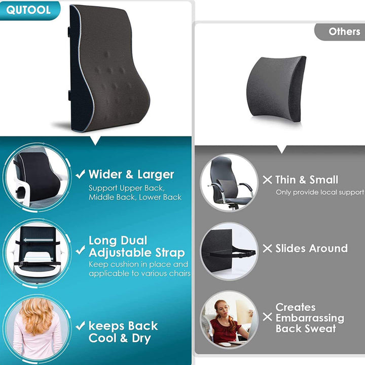 Premium Memory Foam Car Seat Cushion – Non-Slip Support for Office & Gaming Chairs, Soft Lumbar & Waist Comfort