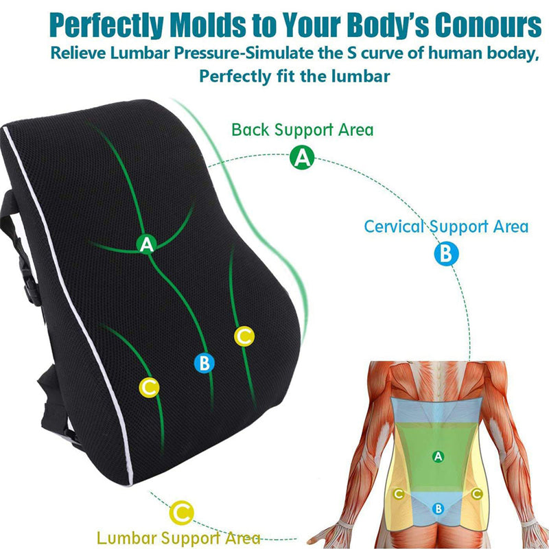 Premium Memory Foam Car Seat Cushion – Non-Slip Support for Office & Gaming Chairs, Soft Lumbar & Waist Comfort