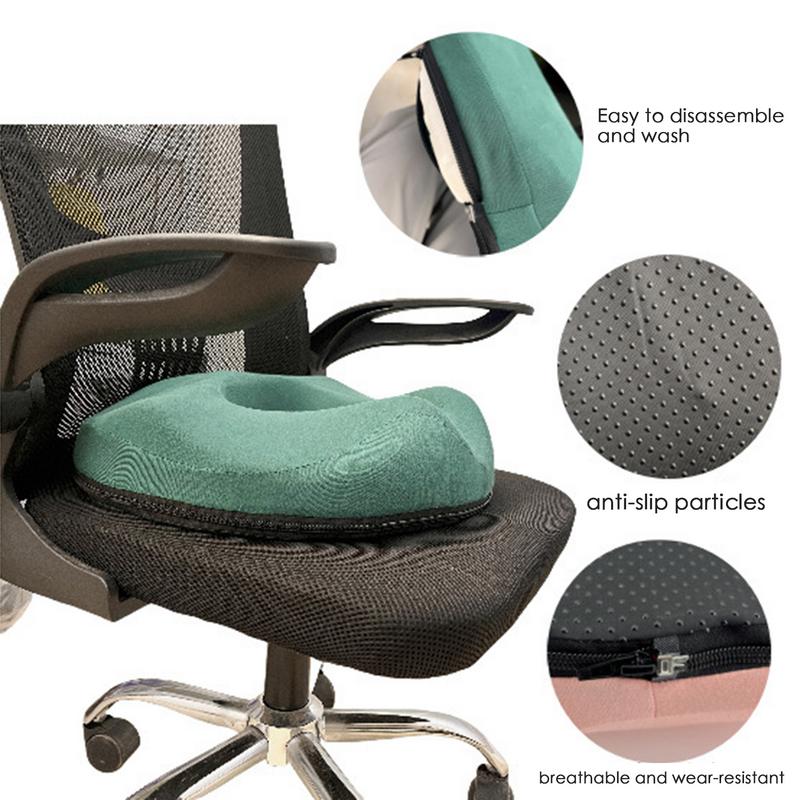 Premium Memory Foam Donut Seat Cushion – Tailbone, Hemorrhoid, Sciatica, and Bed Sore Relief for Office, Travel, or Home Use 