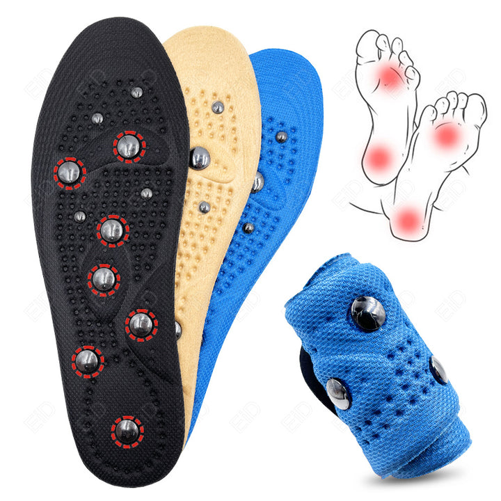 Premium Magnetic Therapy Insoles for Foot Acupressure - Soft Sports Cushion Inserts, Sweat-Absorbing & Deodorant, Unisex 