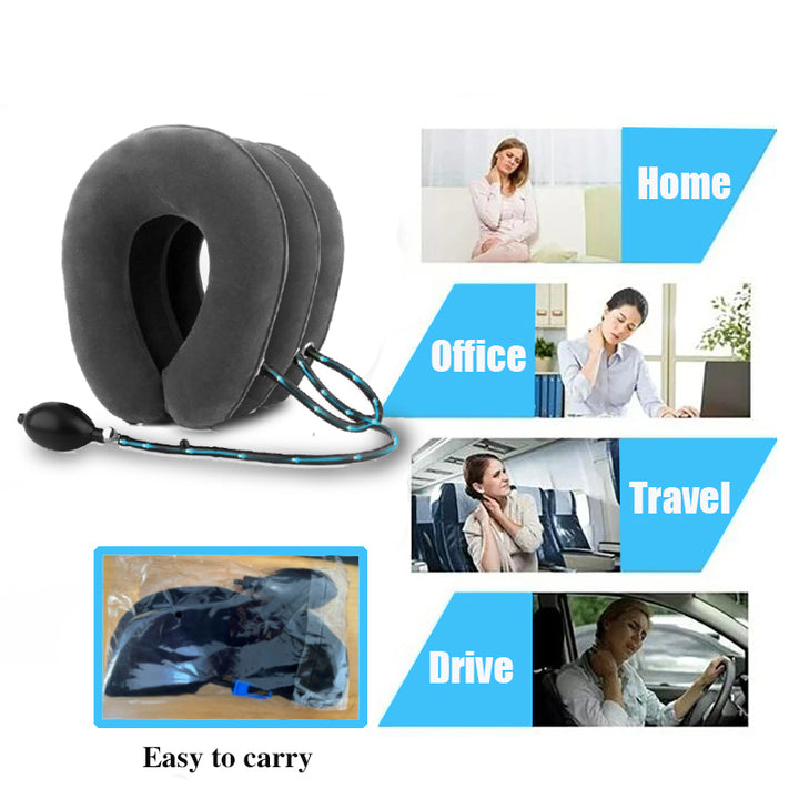 High-Quality Inflatable Neck Collar Pillow for Cervical Traction & Posture Correction, Orthopedic Pain Relief for Neck,