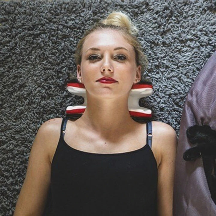 Premium Cervical Neck Traction Pillow for Neck and Shoulder Relief, Portable Spine Stretching Neck Orthoses for Cervical