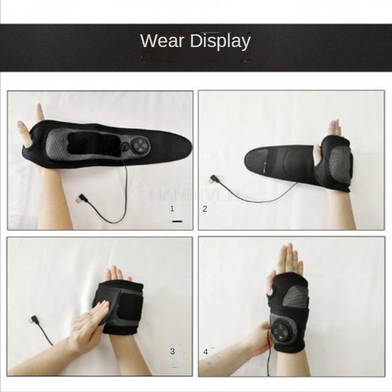 Premium Electric Hand Massager - 3-in-1 Multi-Function Vibration Wristband with Air Compression, Heat, and Kneading for 