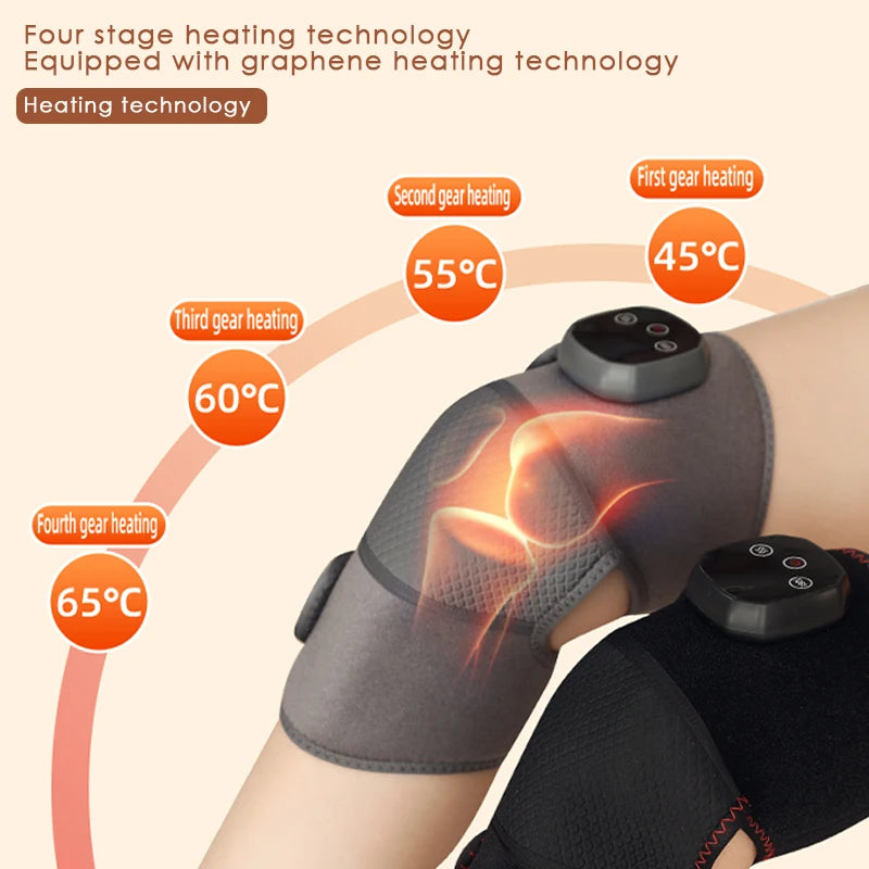 Premium Electric Heating Knee Massager | Intelligent Warm Compress for Joint Protection | Adjustable 45°C-65°C | 3-Second 