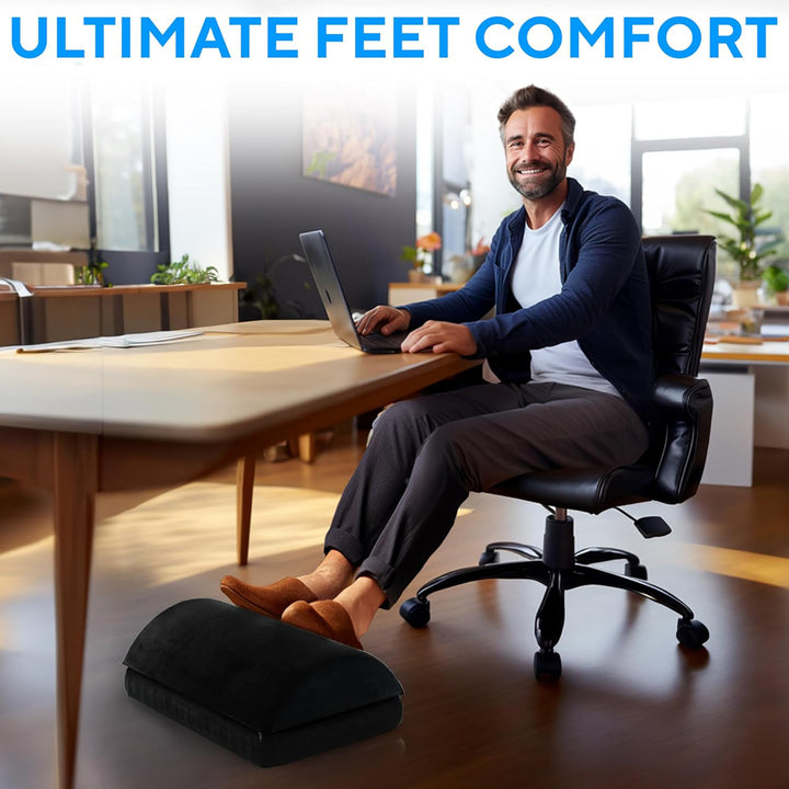 Premium Ergonomic Foot Rest for Under Desk, Office Foot Stool for Comfort and Support, Anti-Slip Footrest Pillow for Work, 