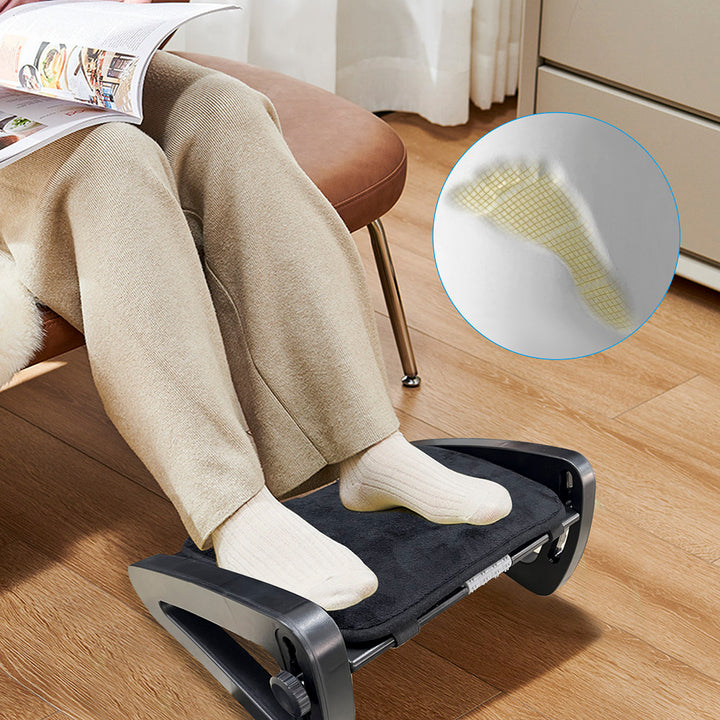 Premium Ergonomic Under Desk Footrest with Massage Surface, 6-Height Adjustable Foot Stool, Non-Slip Design for Office &  