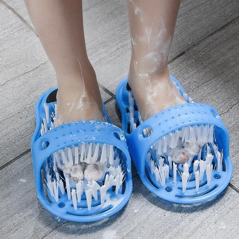 Premium Shower Foot Scrubber Massager – Exfoliating Cleaner Brush for Dead Skin Removal, Foot Spa Slipper, Sand Stone Foot 