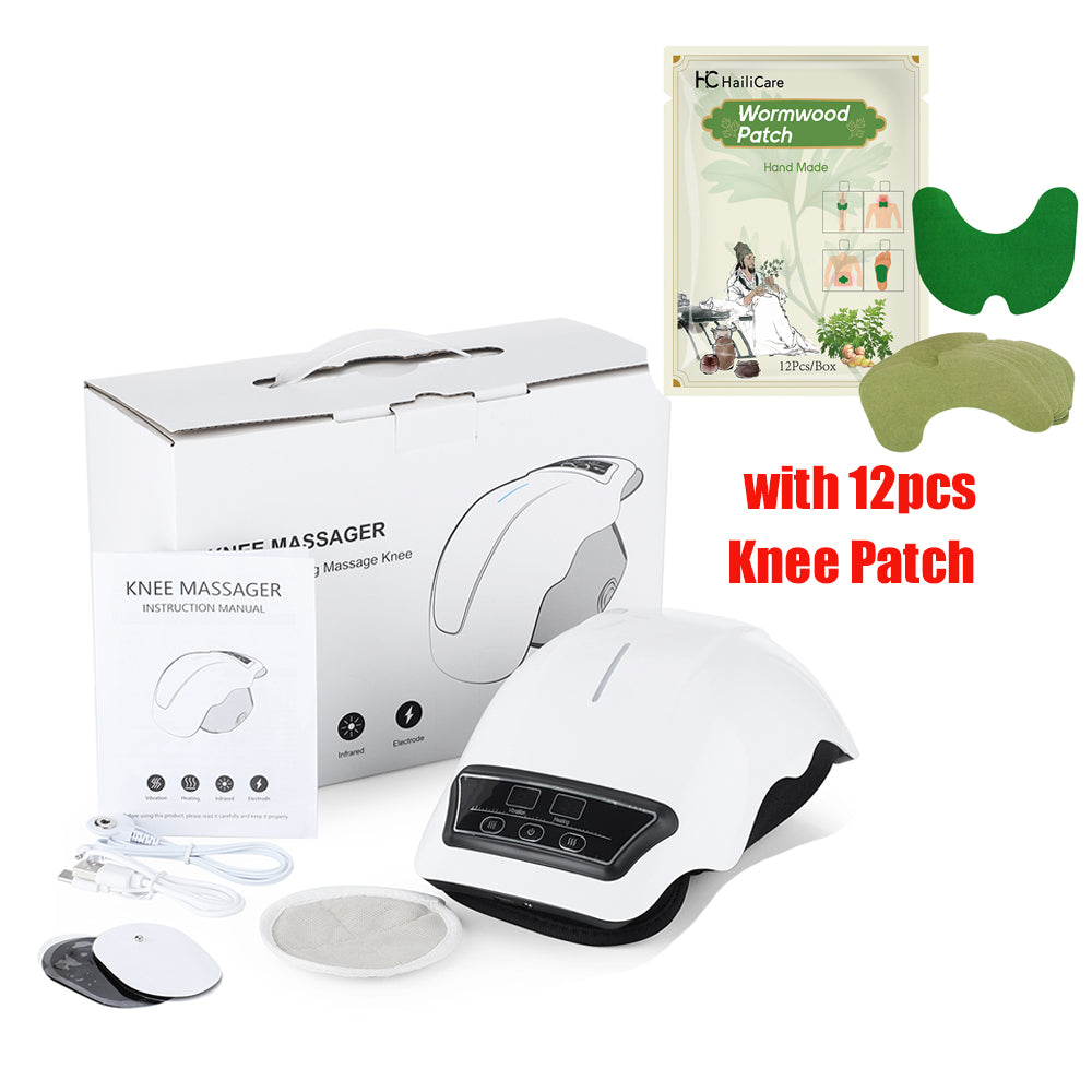 Premium Wireless Heated Knee Massager - Multifunctional Vibration & Hot Compress Therapy, 360° Wrap, Adjustable Temperature 