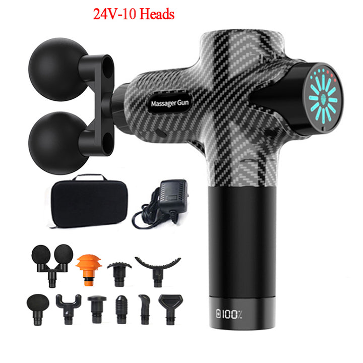 Premium 24V Deep Tissue Massage Gun with Hot & Cold Compress, 12 Heads, High-Frequency Muscle Relaxation for Neck, Shoulder & Full Body Recovery - StrengthXPhysiotherapy