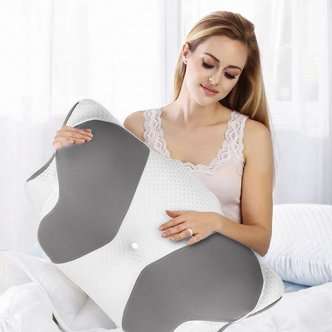 High-Quality Ergonomic Memory Foam Cervical Pillow - Neck & Shoulder Support, Adjustable for Side, Back & Stomach Sleepers,