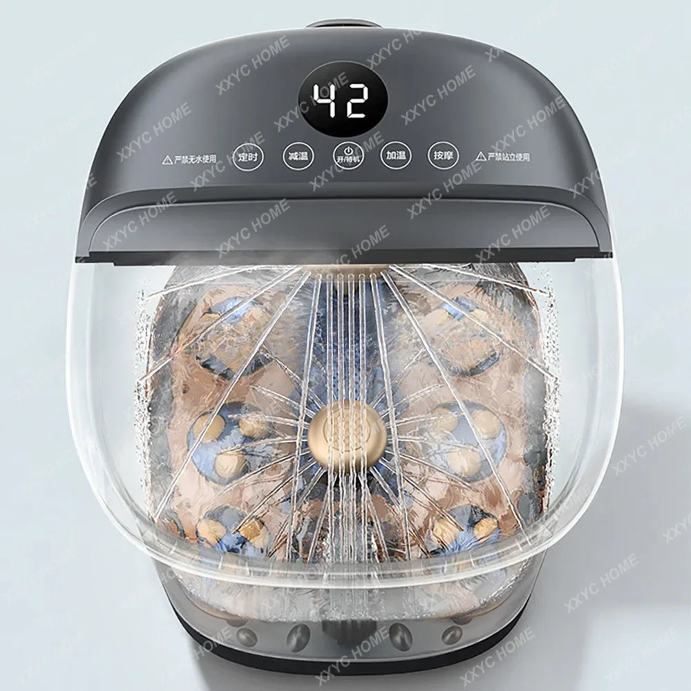 Luxury Foot Spa Bath Massager with Heat & Bubbles, Digital Temperature Control, Motorized Rollers, Adjustable Time Pedicure 