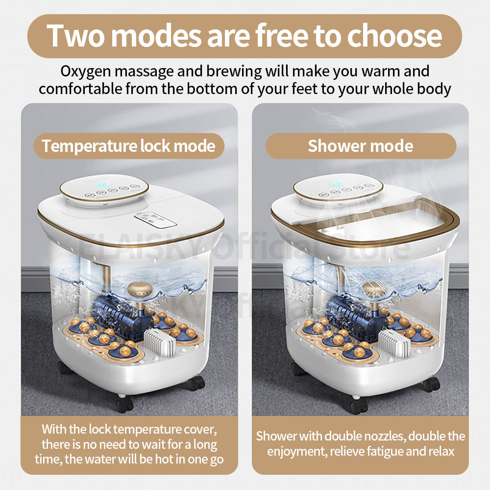 Luxury Foot Spa Bath Massager with Heat & Bubbles, Digital Temperature Control, Motorized Rollers, Adjustable Time Pedicure 