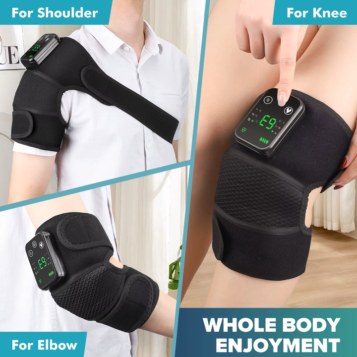 Premium Electrically Heated Shoulder Pads - USB Charging, 3 Heating Levels, 5000mAh Battery, Vibration Massage Device for Pain Relief and Muscle Relaxation - StrengthXPhysiotherapy