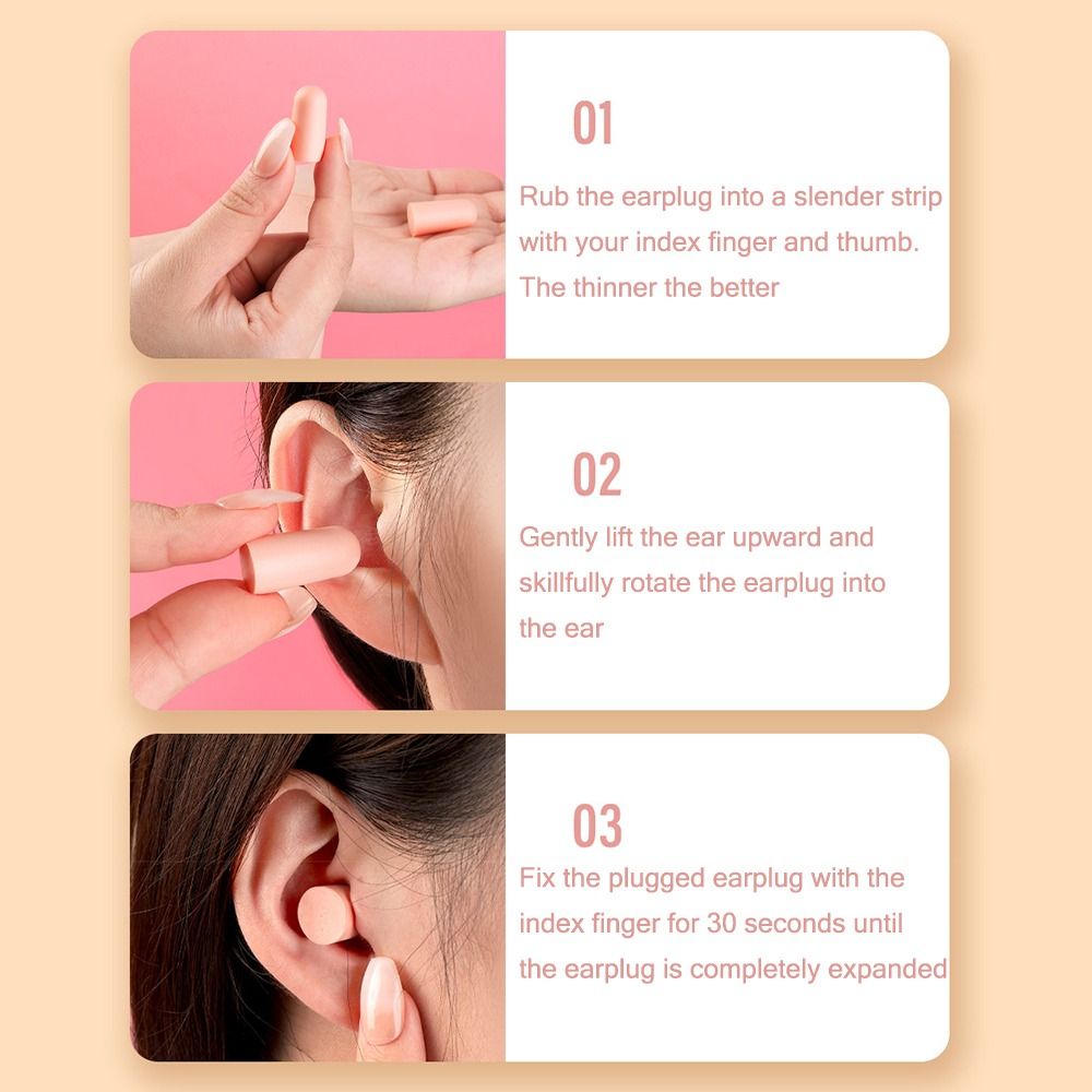 Premium Noise Reduction Earplugs - 10/24/60pcs Comfortable Soft Foam Ear Plugs for Sleep, Anti-Noise Ear Protector, Effective