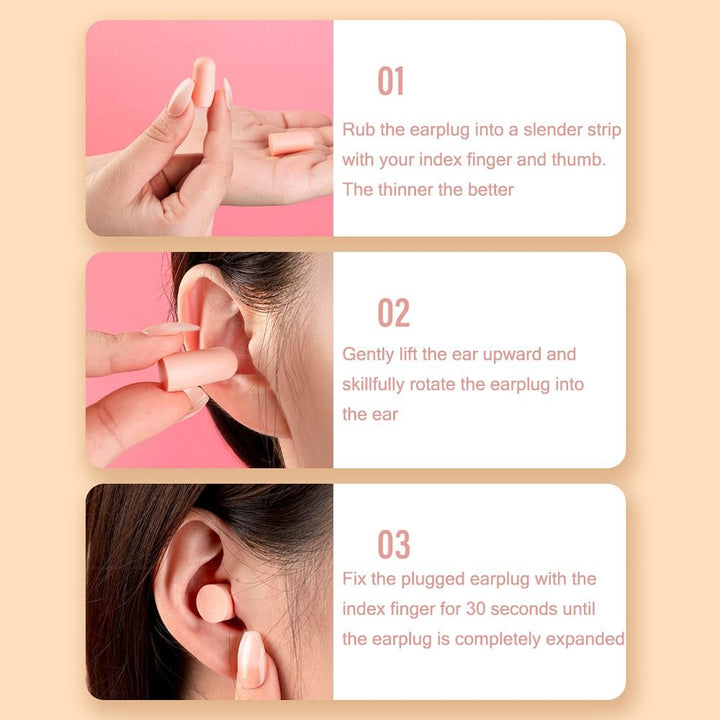 Premium Noise Reduction Earplugs - 10/24/60pcs Comfortable Soft Foam Ear Plugs for Sleep, Anti-Noise Ear Protector, Effective