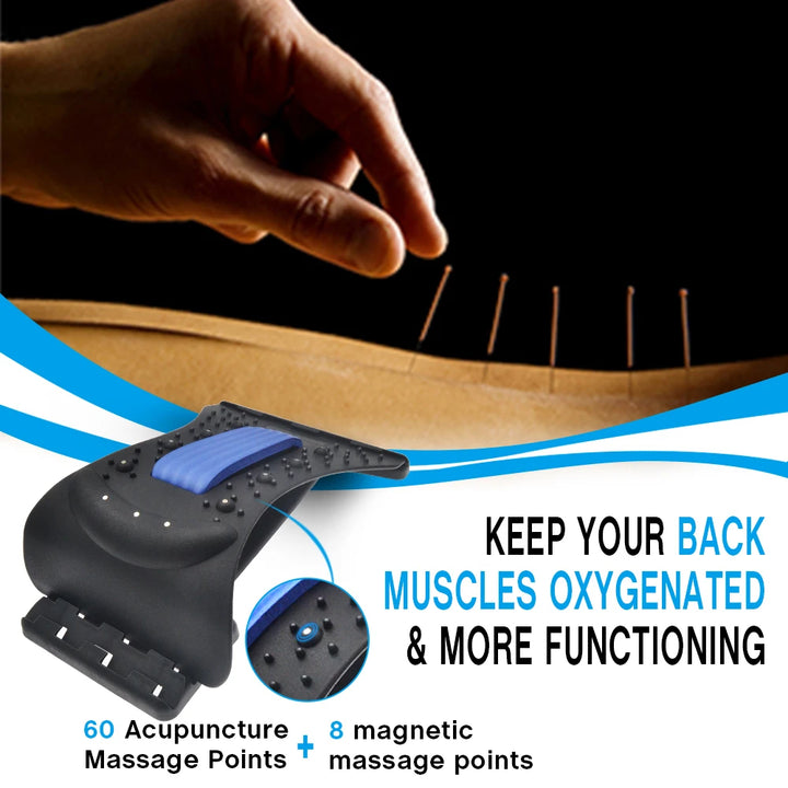 High-Quality 4-Level Neck & Back Stretcher with Magnetotherapy - Adjustable Cervical Spine Support for Pain Relief, Lumbar and Upper Back Massage Tool for Home & Office - StrengthXPhysiotherapy