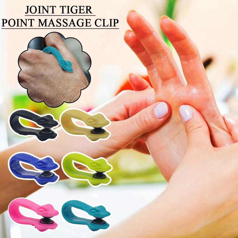 Premium Acupressure Massage Clip for Headache Relief | Finger Joint Meridian Massager for Stress and Anxiety | Portable Hand 