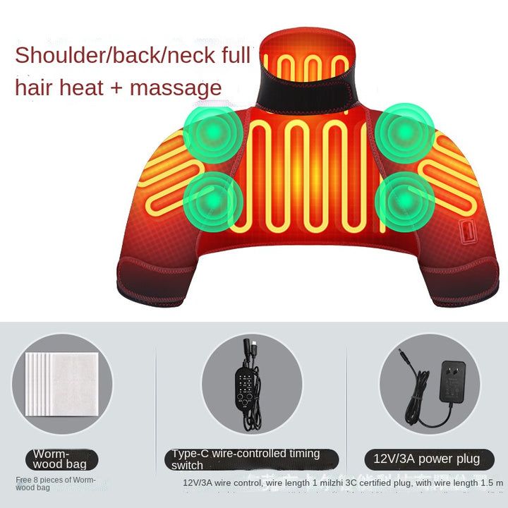 Premium Electrically Heated Shoulder Protector for Cervical Vertebra Warmer, Massage Therapy Cuff for Shoulder Soreness 