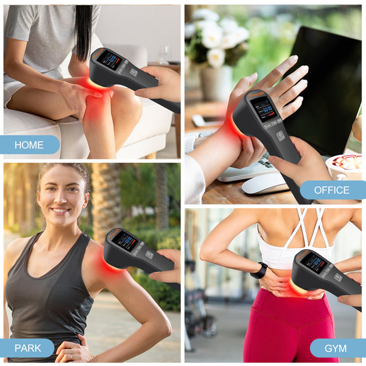 Premium Cold Laser Therapy Device for Pain Relief | 4x808nm & 16x650nm Infrared Light Therapy | Handheld Massager for 