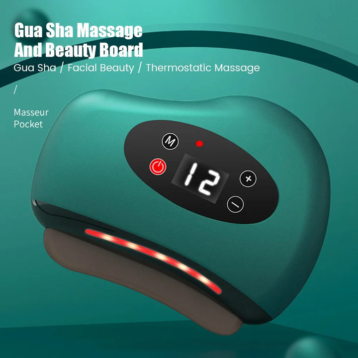 High Quality Electric Guasha Massager with Heating & Vibration – Hot Compress Eye & Face Tool for Skin Lifting & Wrinkle 