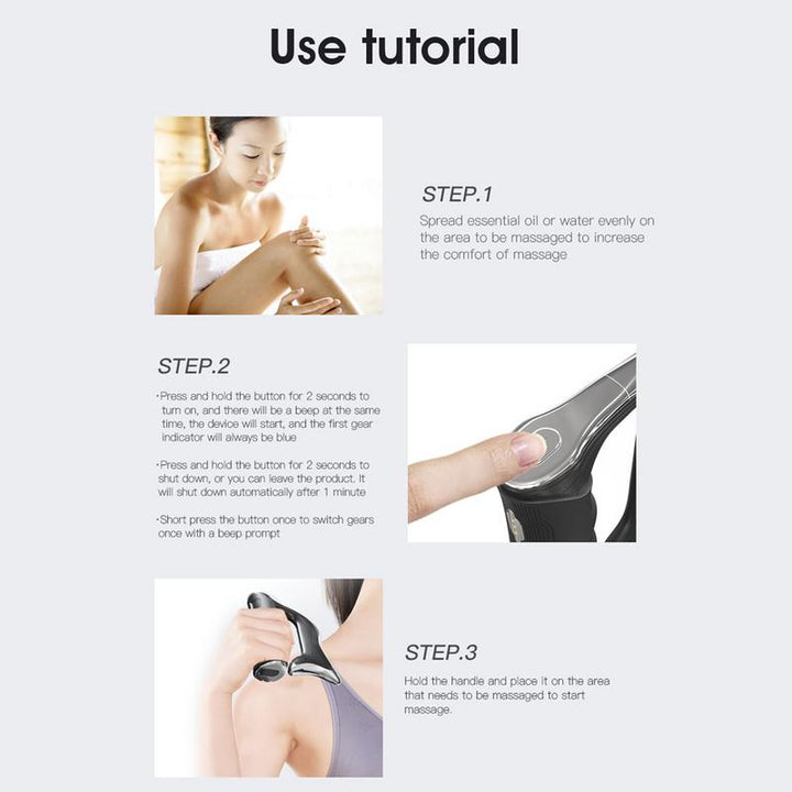 Premium Electric Muscle Massager for Deep Tissue Therapy – NMES Myofascial Gua Sha Scraper, Micro-Vibration & Micro-Current, 