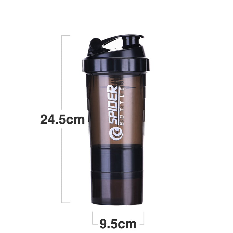Premium 500ML Portable Protein Powder Shaker Bottle – High Capacity Sports Blender with Powder Case – Plastic Water Cup for Gym & Fitness – Modern, Leak-Proof Design - StrengthXPhysiotherapy