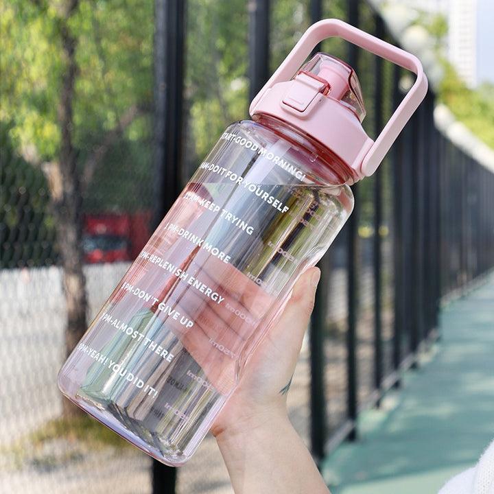 Premium 2L Water Bottle with Straw – Large Capacity Portable Sports Travel Bottle, High-Value Fitness Cup, Big Fat Design for