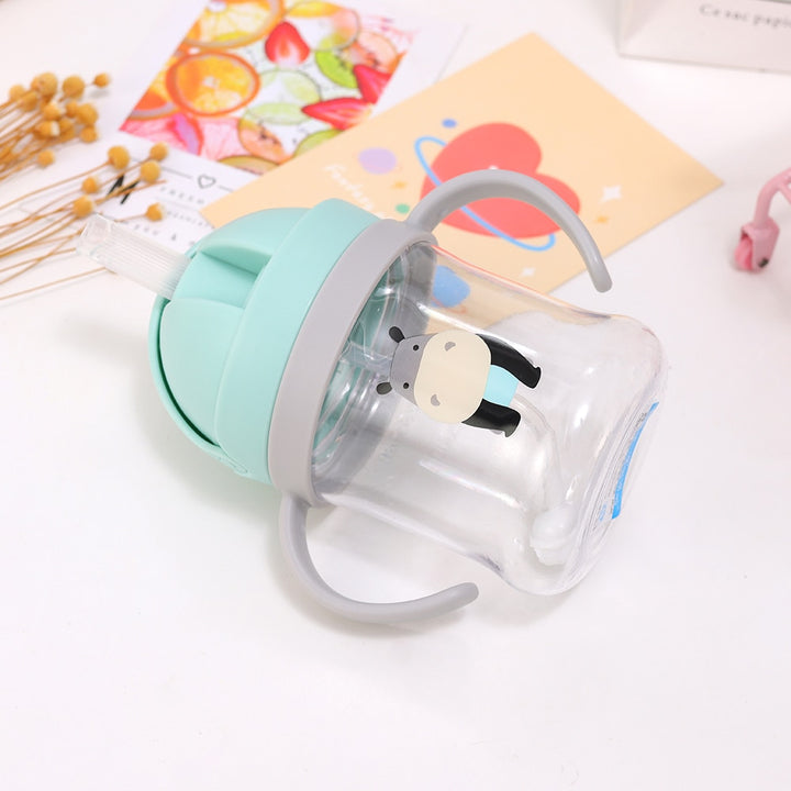 Premium 250ml Kids Water Cup – Anti-Choke, Spill-Proof, with Suction Ball & Straw, Cute Cartoon Design, Ideal for Toddlers 