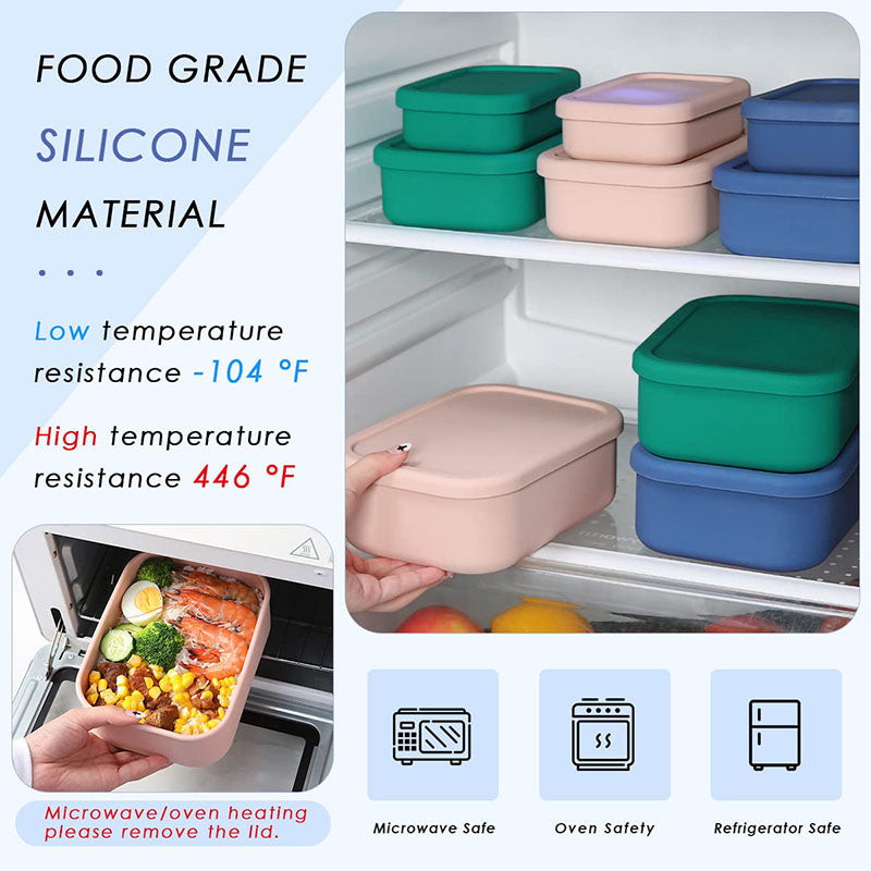 Premium Leak-Proof Bento Lunch Box – Reusable Silicone Meal Prep Container, BPA-Free, Microwave & Dishwasher Safe, Perfect  