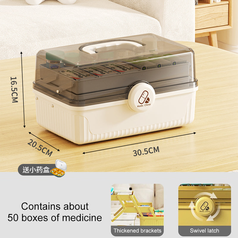 Premium Large Capacity Medicine Box – Multi-Layer Family Organizer, Portable First Aid Kit for Home, Travel, and Daily Use, 