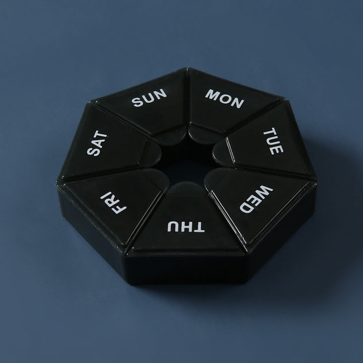 Premium Mini Portable Pill Organizer – Weekly Travel Tablet Holder, Compact 7-Day Storage Box for Pills, Vitamins, and  