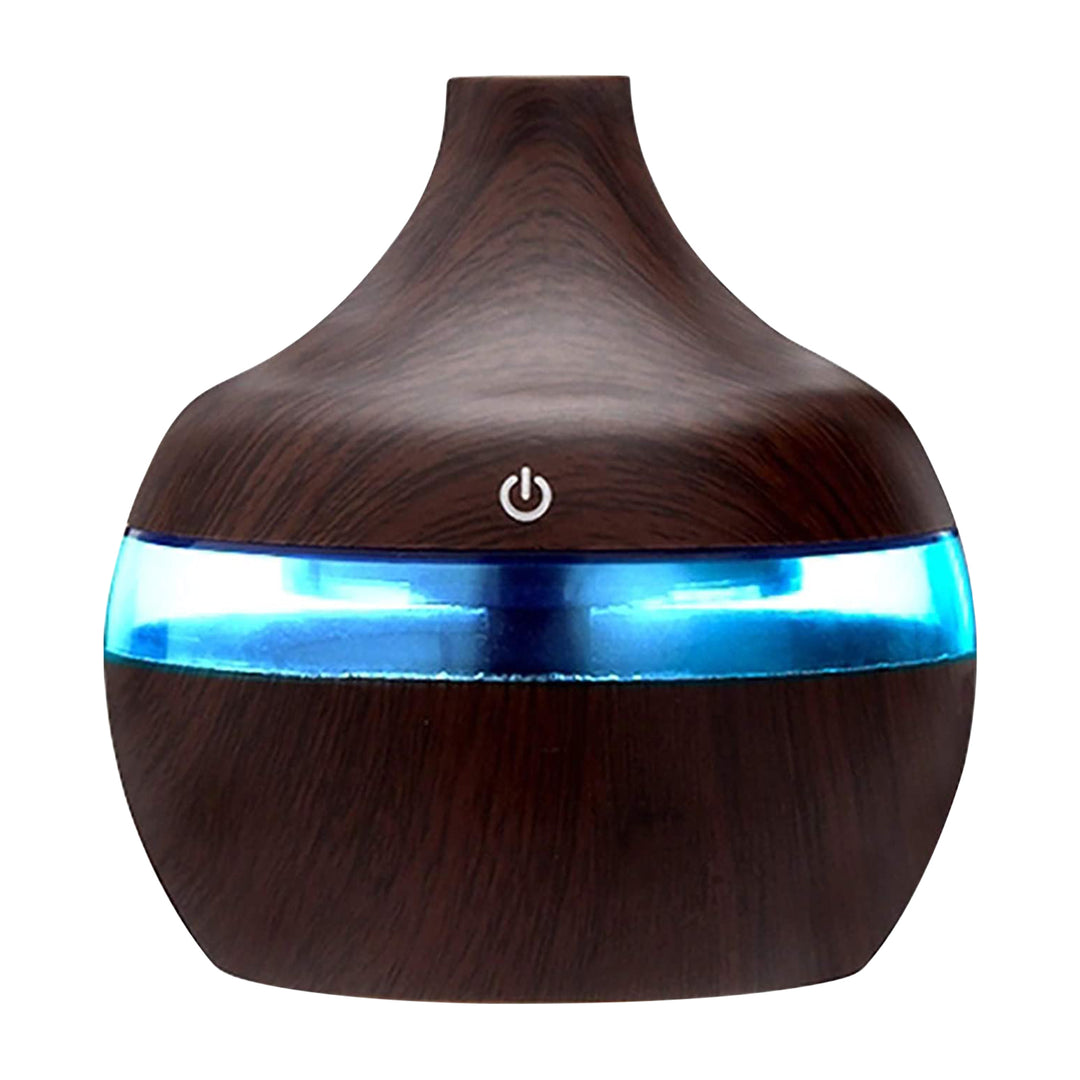 Premium 7-Color LED Aroma Diffuser & USB Humidifier – 300ml Wood Grain Essential Oil Vaporizer for Home, Room, Office
