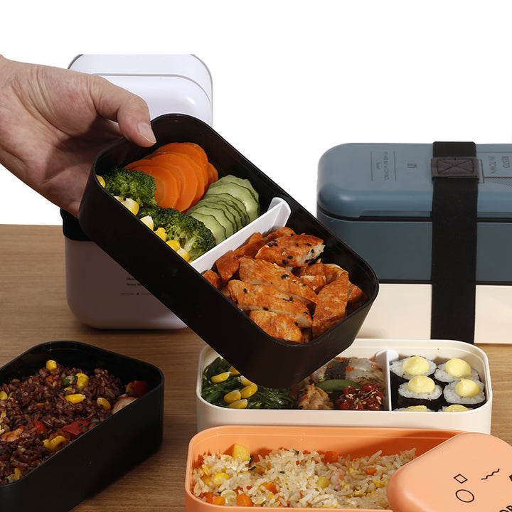 Premium Eco-Friendly Double-Layer Bento Lunch Box – Microwave Safe, 1L Capacity, Health Food Container for Meal Prep, BPA, 